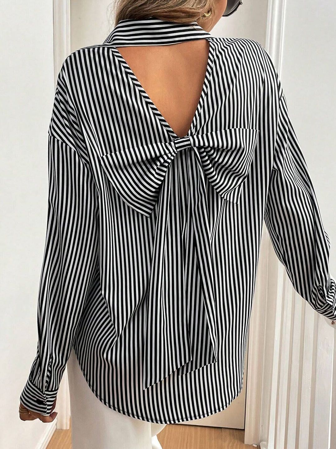 all about you Women Opaque Striped Casual Shirt