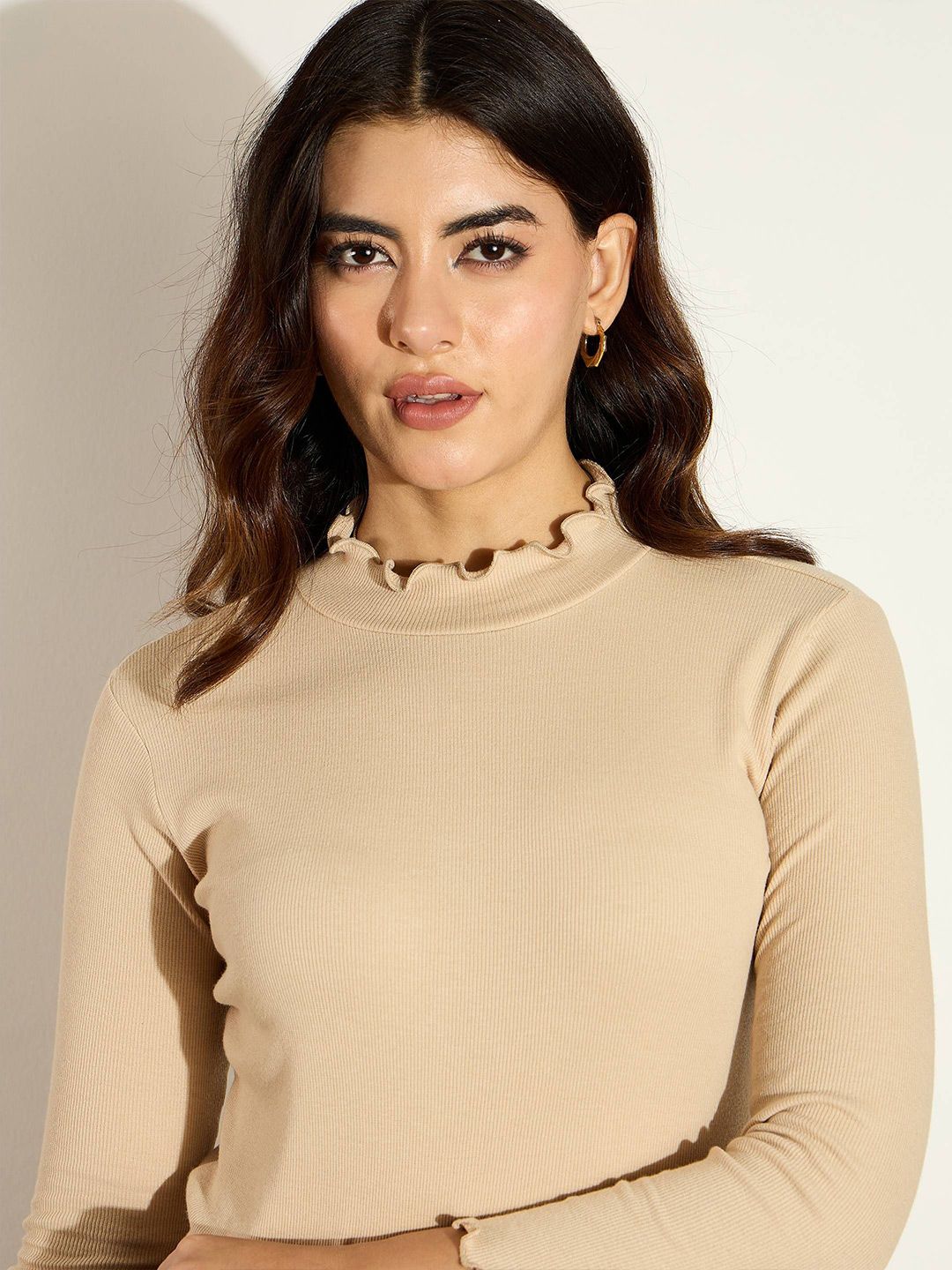SASSAFRAS Women High Neck Full Sleeve Top