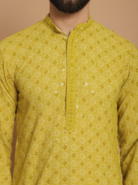 Anouk Sequinned Embroidered Regular Pure Cotton Kurta & Churidar