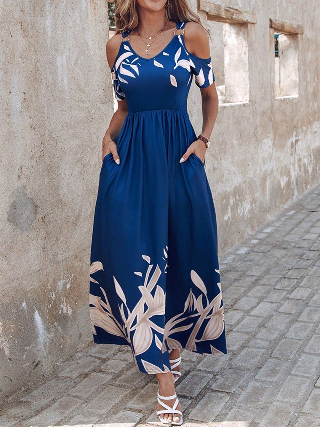 all about you Cold-Shoulder Fit & Flare Dress