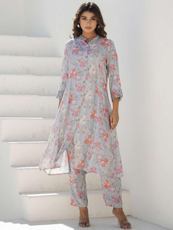 Kurta Kapas Bercetak Bunga Mamicha Wanita dengan Palazzos