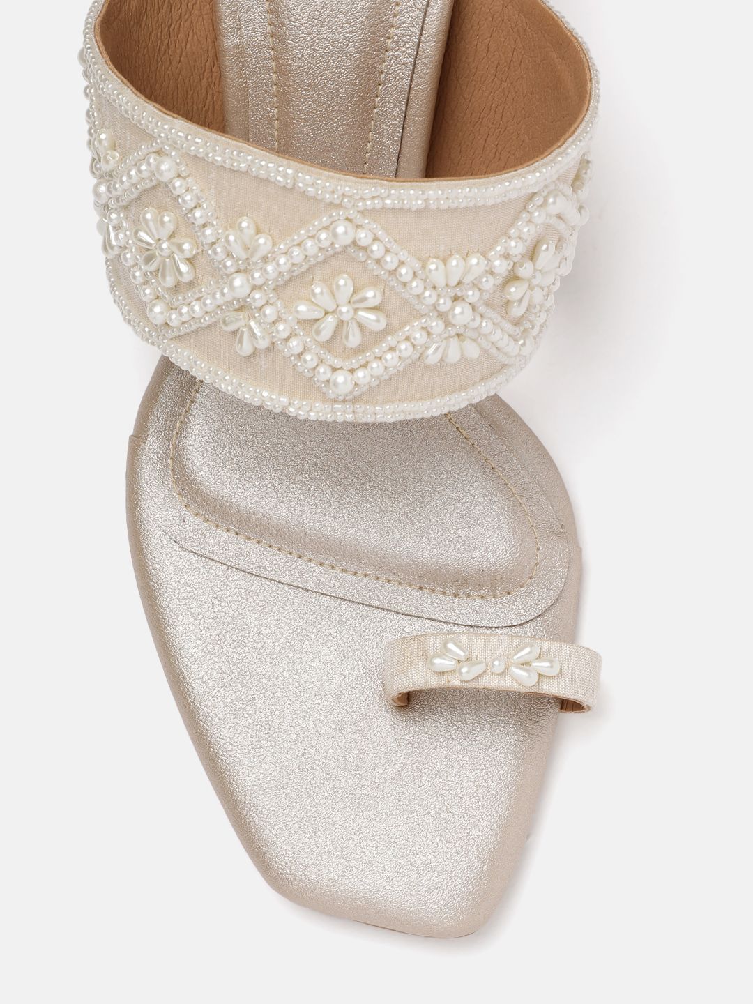 House of Pataudi Embellished Party Block Heel Sandals