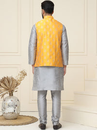 SOJANYA Mandarin Collar Kurta with Churidar With Nehru jacket