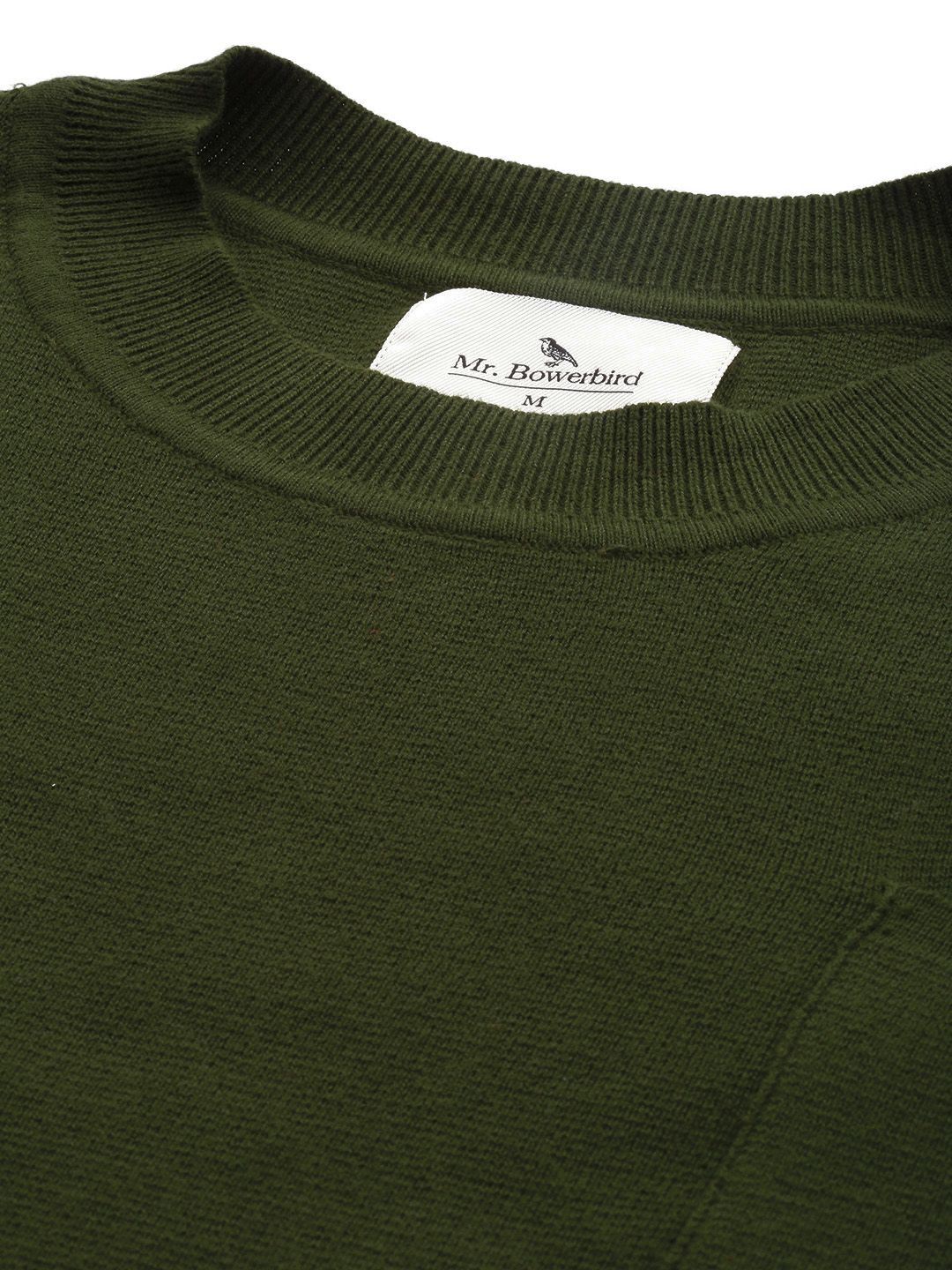 Mr Bowerbird Men Olive Green Solid T-shirt