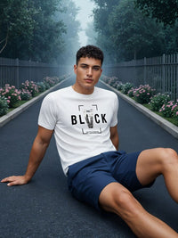 ADRO Typography Printed Short Sleeves Cotton Regular Fit T-shirt