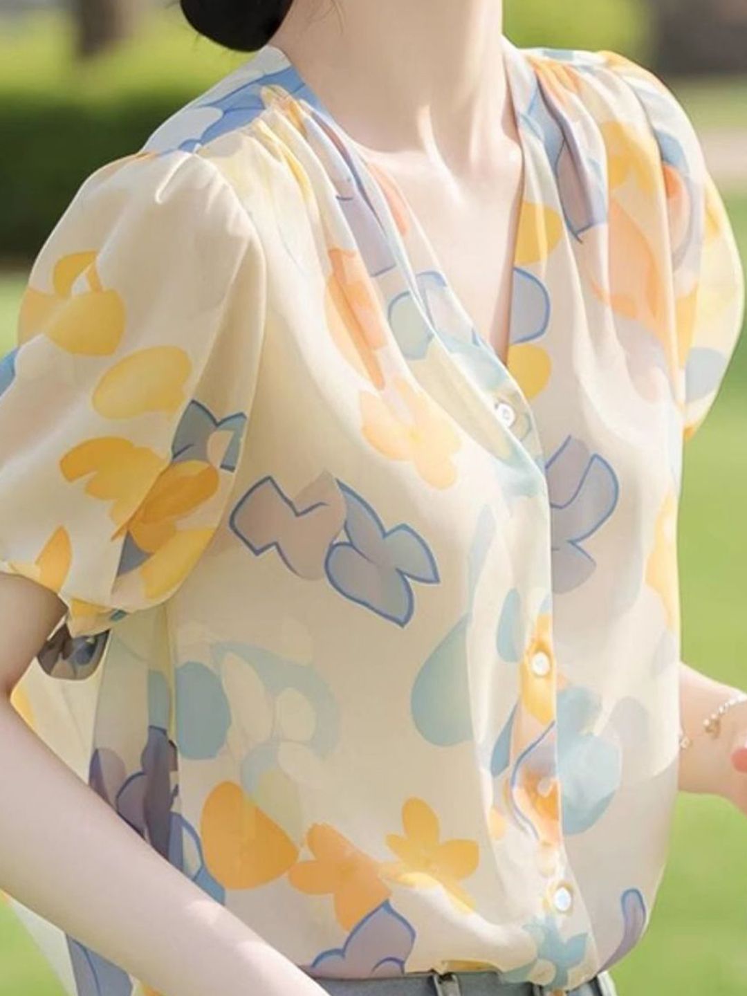 DressBerry Abstract Printed Shirt Style Top