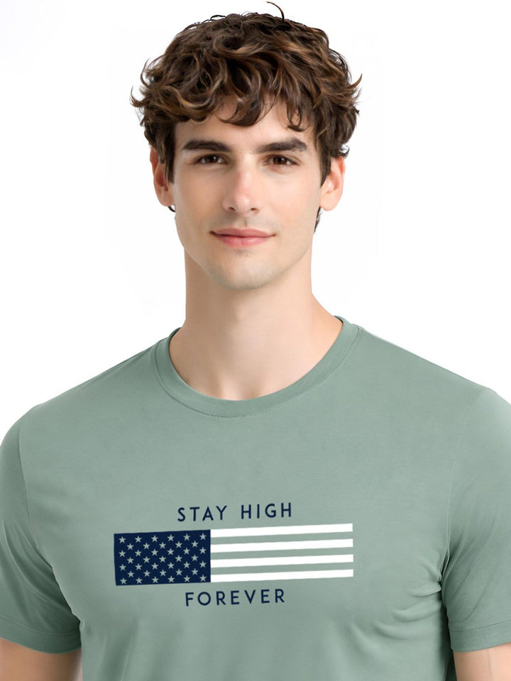 ADRO Typography Printed Round Neck Cotton Regular Fit T-shirt