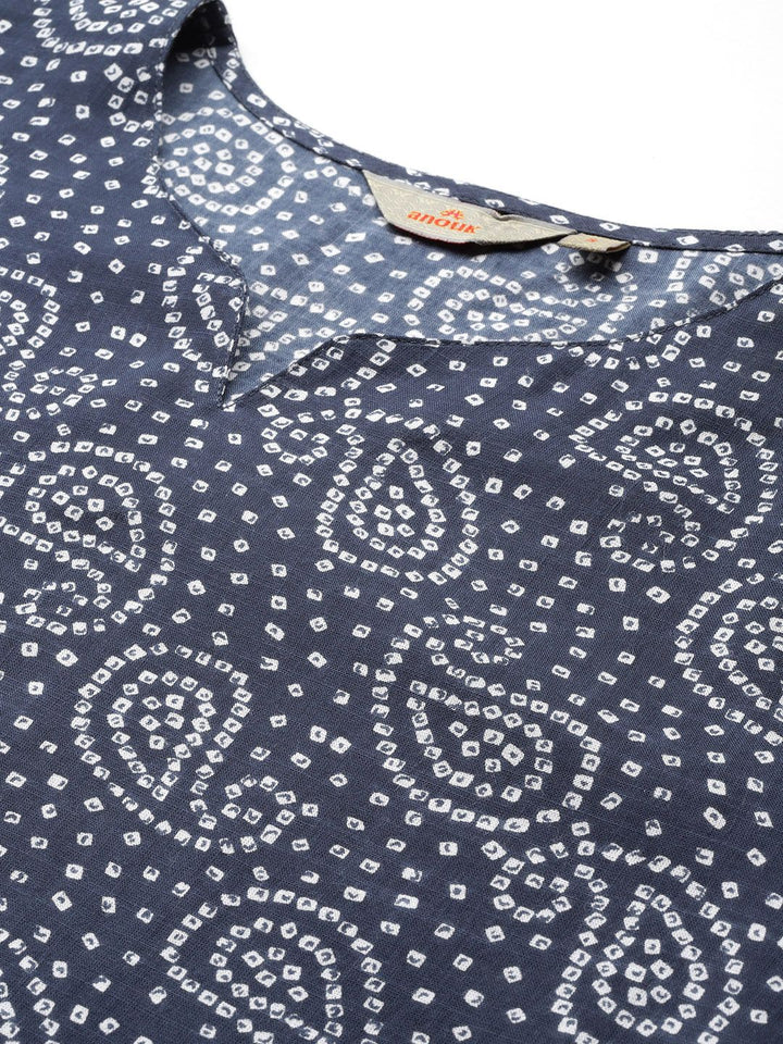 Anouk Bandhani Printed Pure Cotton Kurta with Trousers & Dupatta