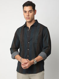 VASTRADO Men Classic Vertical Striped Slim Fit Casual Shirt