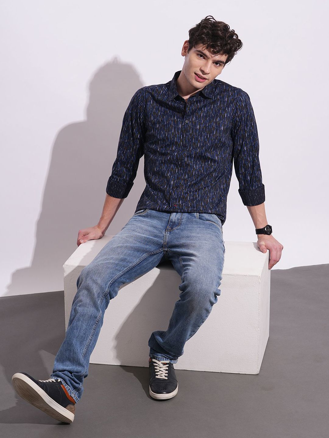 Being Human Men Classic Opaque Printed Casual Shirt
