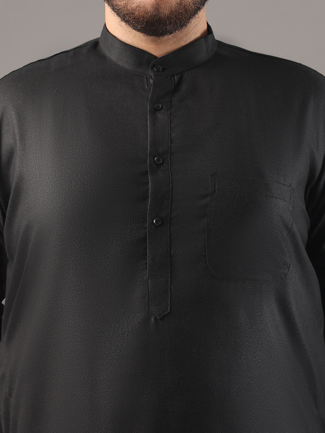 SOJANYA PLUS Plus Size Lelaki Band Collar Pure Cotton Kurta Lurus Dengan Piyama