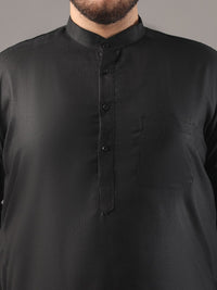 SOJANYA PLUS Plus Size Lelaki Band Collar Pure Cotton Kurta Lurus Dengan Piyama