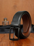 Teakwood Leathers Men Textured Leather Reversible Formal Belt