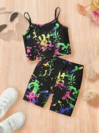 YK Girls Printed Top with Shorts