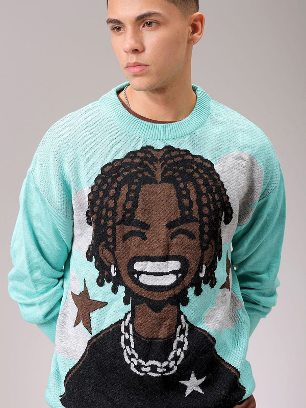 The Indian Garage Co Men Self Design Pullover Sweater