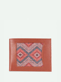 ZOUK Men Geometric Textured Leather Two Fold Wallet