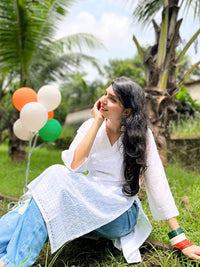 KALINI Women Pure Cotton Embroidered Straight Kurta for Holi day