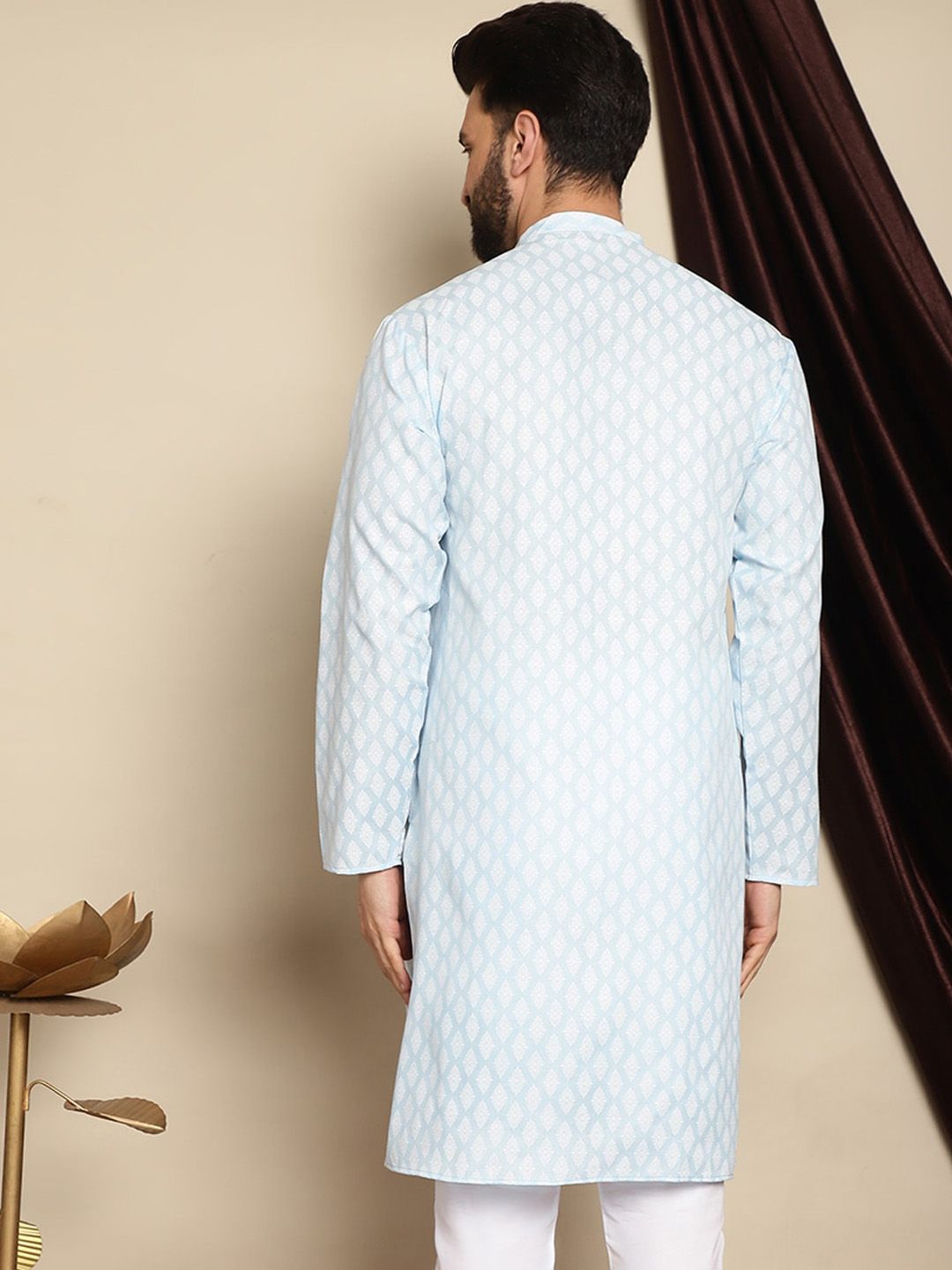 Kurta Kolar Mandarin Bercetak Motif Etnik Anouk