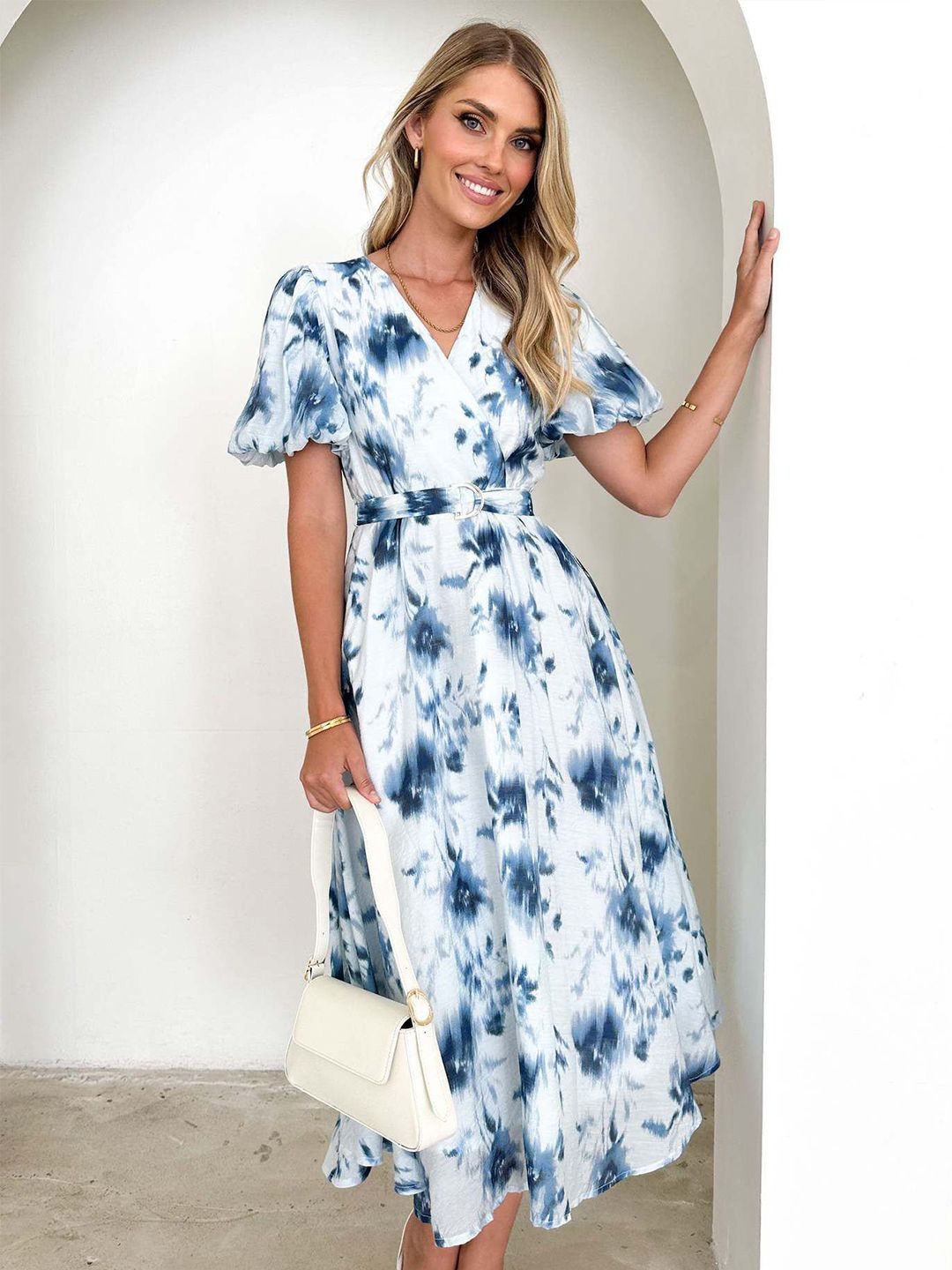all about you Women Floral Print Fit & Flare Midi Dress