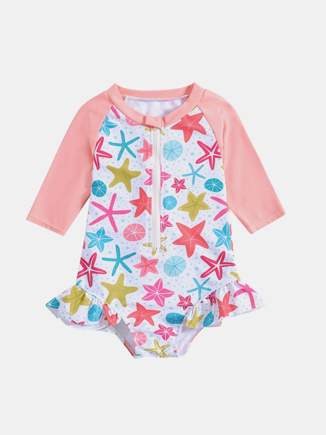 YK Girls Printed Bodysuit