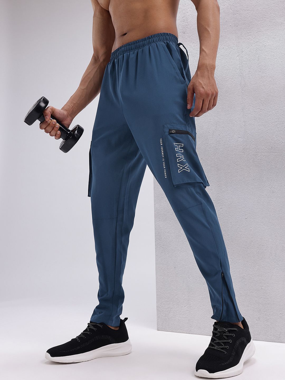 HRX by Hrithik Roshan Men Brand Logo Printed Rapid-Dry Training Track Pants