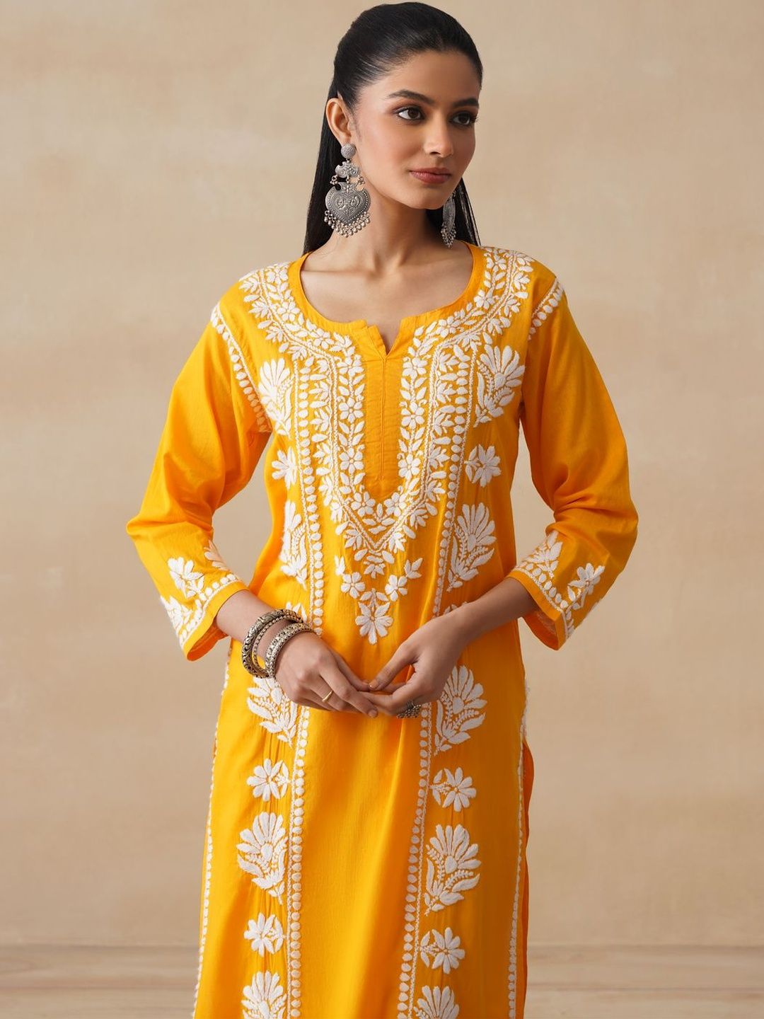 Rumah Wanita Chikankari Sulam Kurta Chikankari