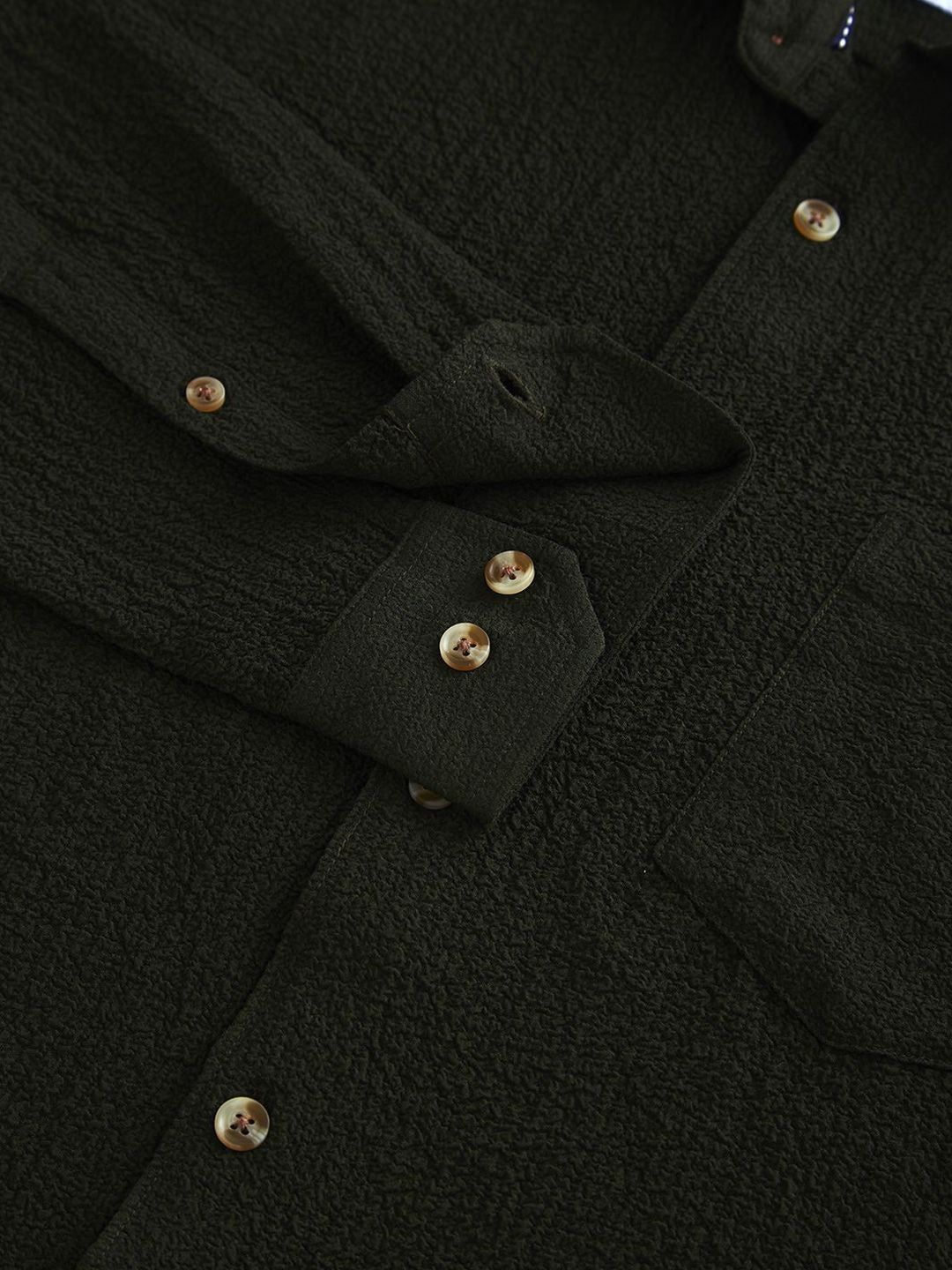 VASTRADO Men Classic Textured Slim Fit Casual Shirt