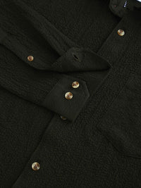 VASTRADO Men Classic Textured Slim Fit Casual Shirt