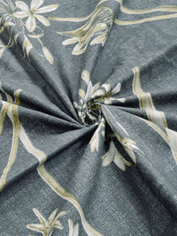 KLOTTHE Green Floral  Printed 300 TC Double Bedsheet with 2 Pillow Covers
