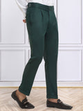 KLOTTHE Cotton Slim Fit Pleated Formal Trousers
