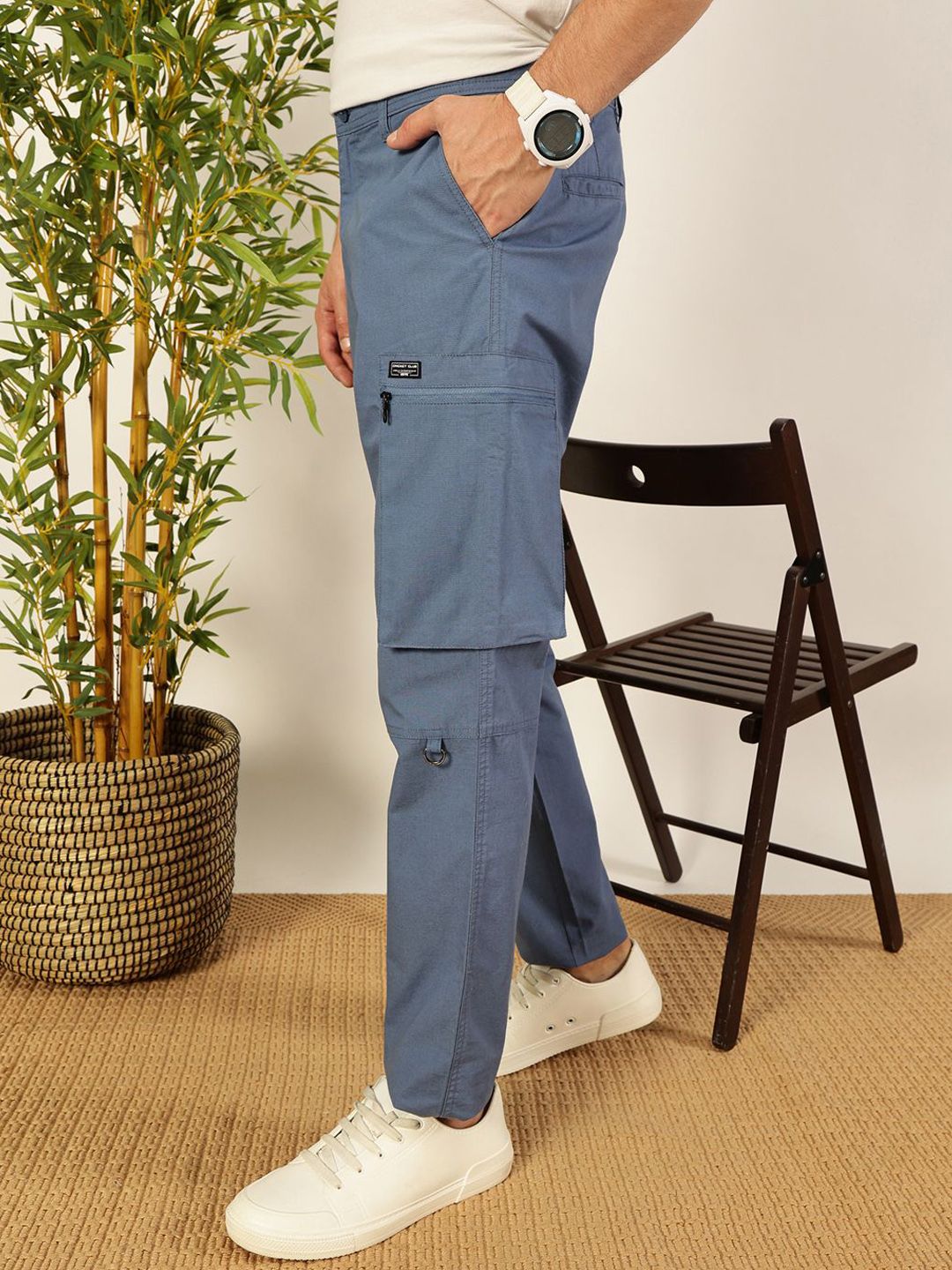 Thomas Scott Men Smart Cricket Club Collection Easy Wash Cargo Trousers
