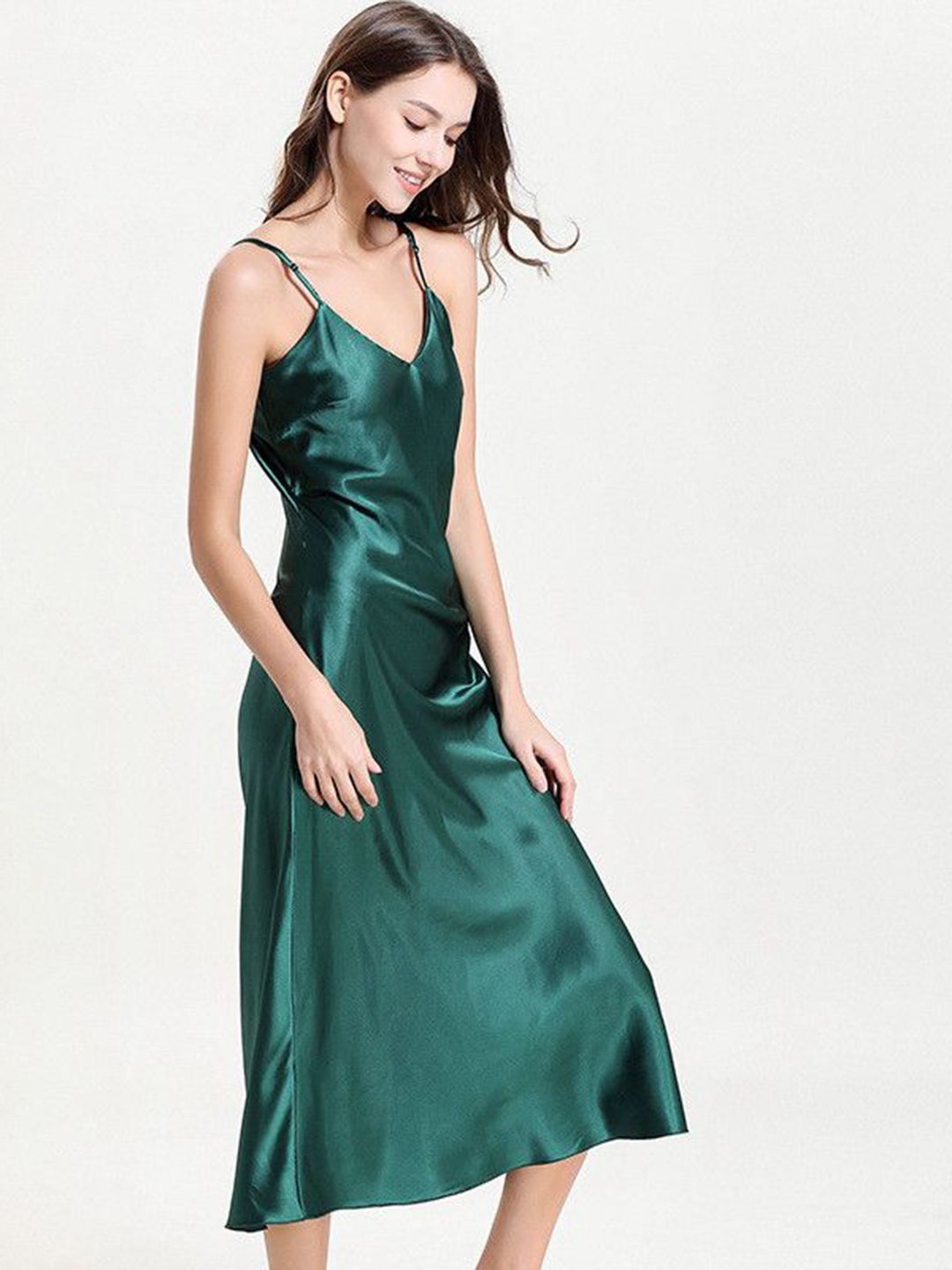 DressBerry Shoulder Straps Sleeveless Maxi Nightdress