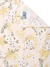 KLOTTHE Yellow & Green Floral 300 TC Single Bedsheet with 1 Pillow Covers