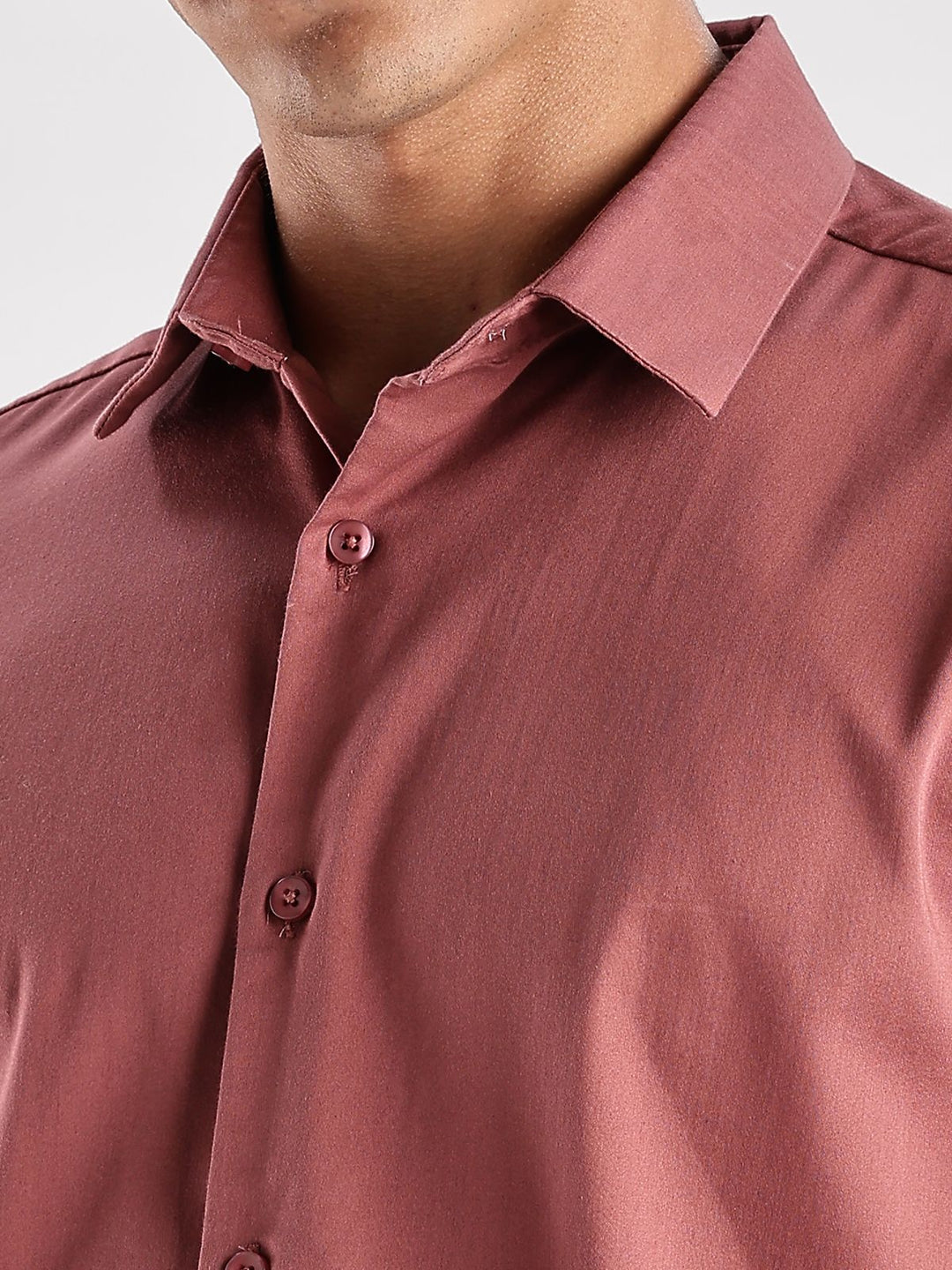 ADRO Men Slim Fit Solid Satin Casual Shirt