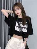 DressBerry Women Checked V-Neck Monochrome Pockets T-shirt
