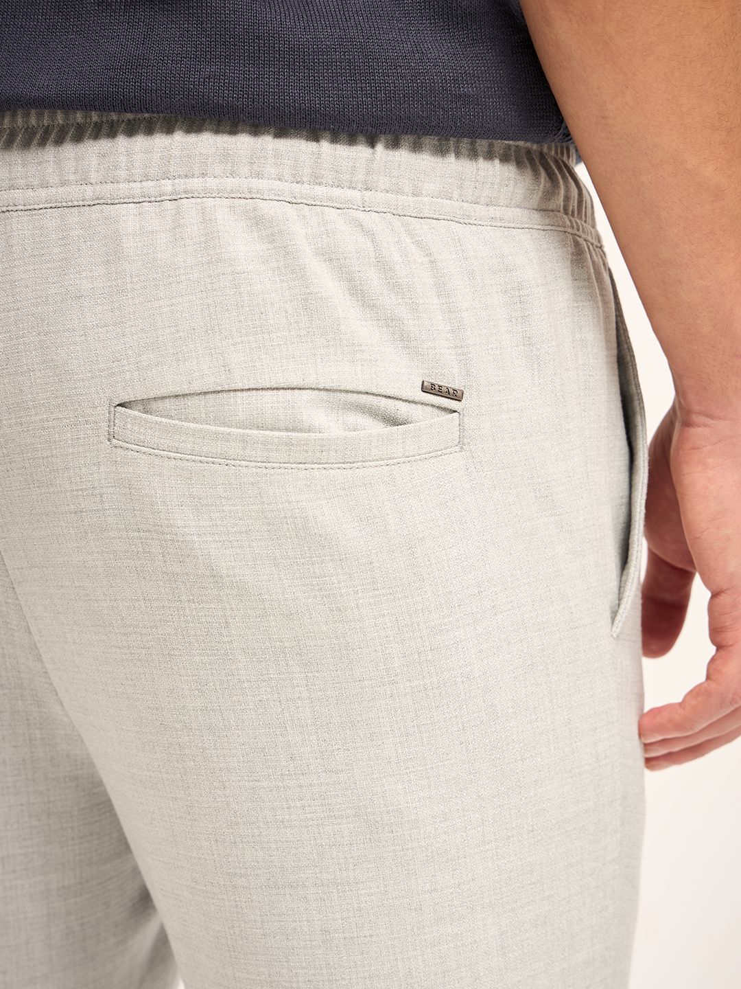 THE BEAR HOUSE Men Solid 4 Way Stretch Slim Fit Trousers