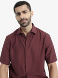 RARE RABBIT Men Comfort Spread Collar Solid Casual Shirt