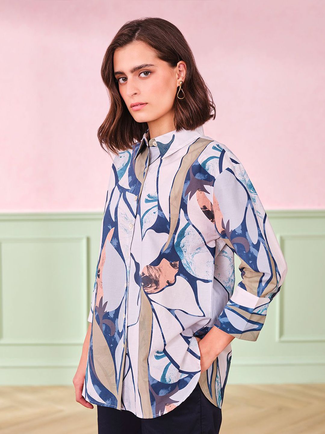 AND Floral Print Cotton Top
