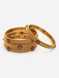 PANASH- Set Of 2 24 CT Gold-Plated Handcrafted Antique Bangles