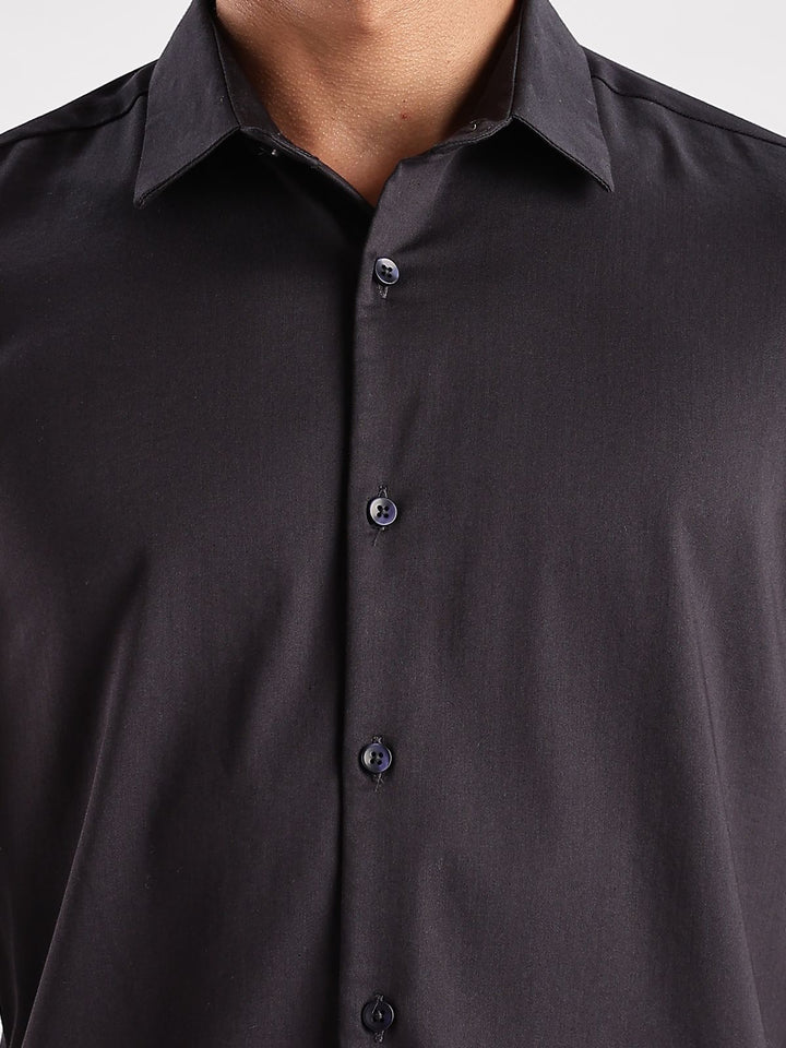 Baju Kasual Satin Pejal ADRO Lelaki Slim Fit