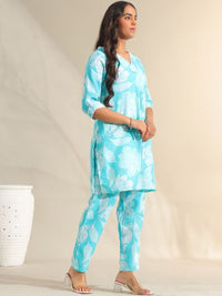 Mamicha Women Floral Printed Regular Pure Cotton Kurta with Trousers