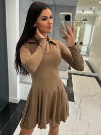 all about you Women Solid Fit & Flare Dress