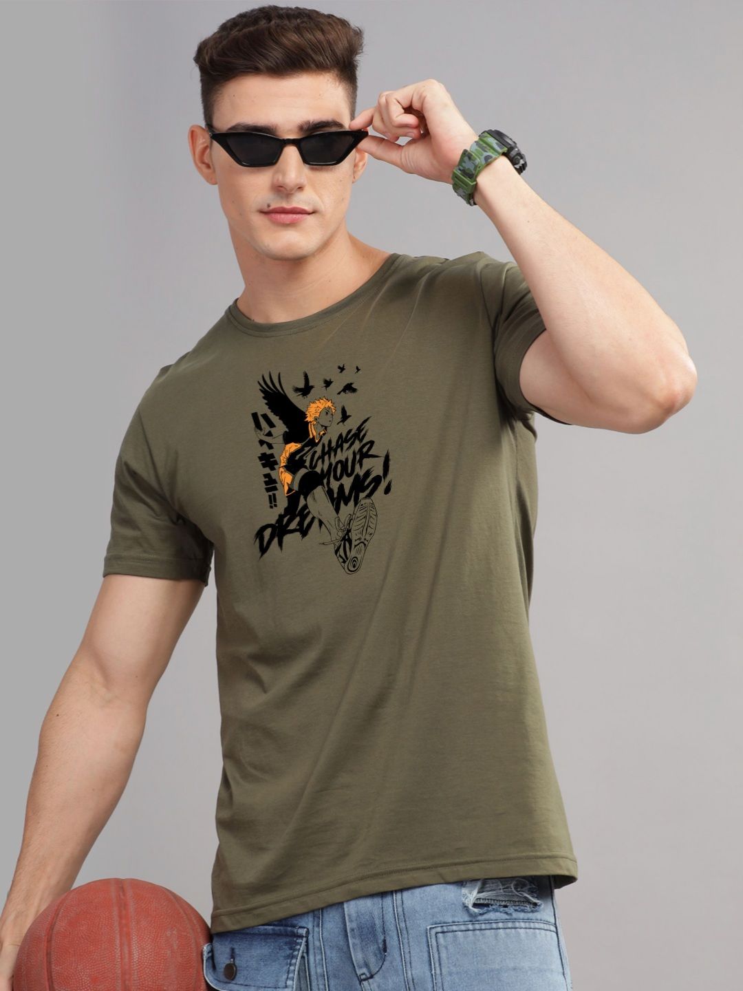 ADRO Men Typography Printed T-shirt