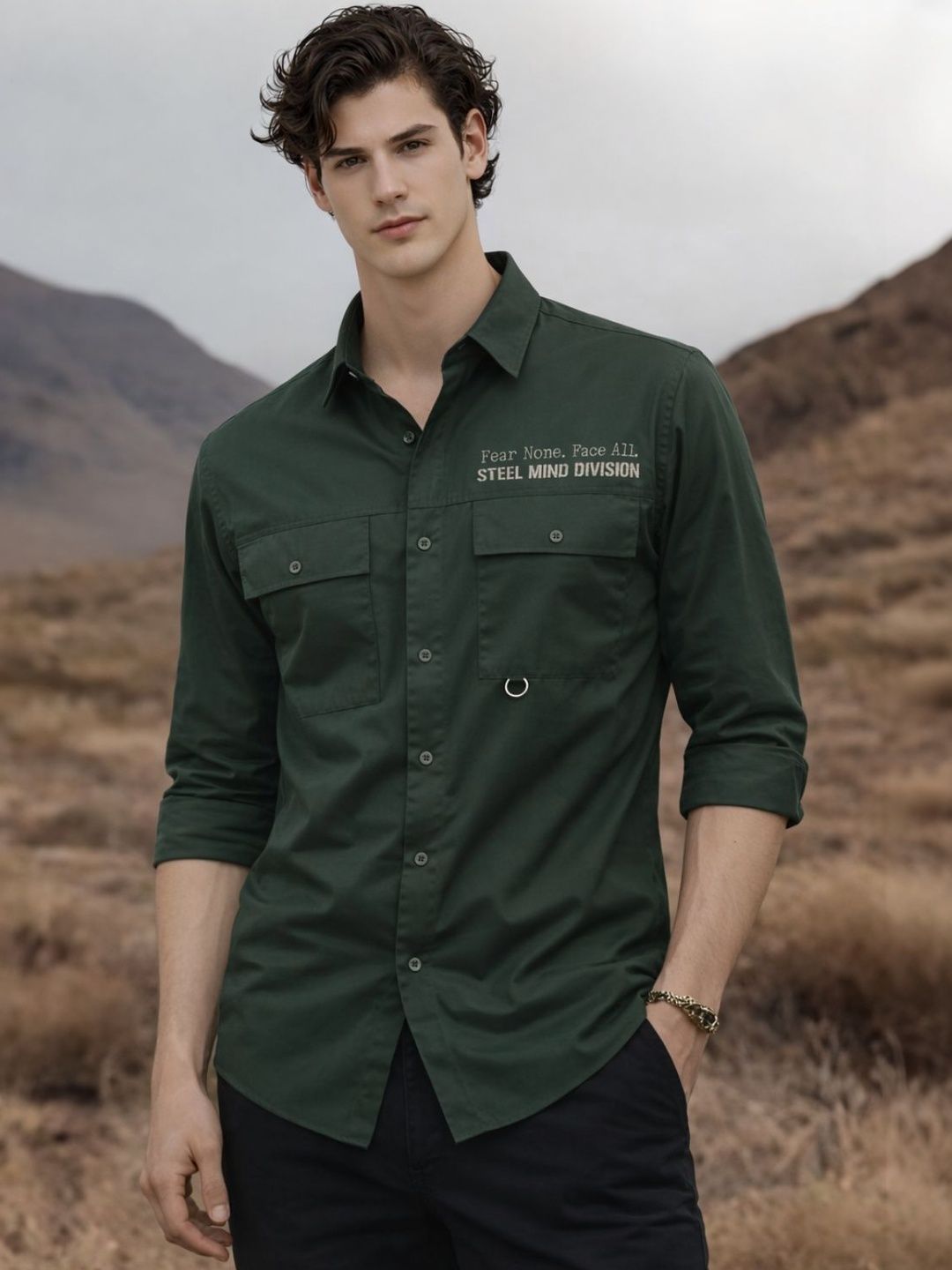 ADRO Classic Printed Cotton Twill Cargo Baju Kasual