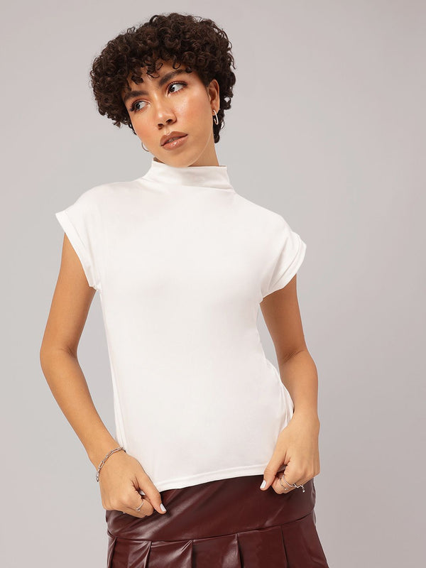 DressBerry Graceful Choker Neck Extended Sleeve Top