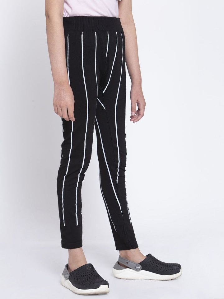 KLOTTHE Girls Berjalur Slim Fit Seluar Lari Panjang Buku lali