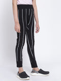 KLOTTHE Girls Berjalur Slim Fit Seluar Lari Panjang Buku lali