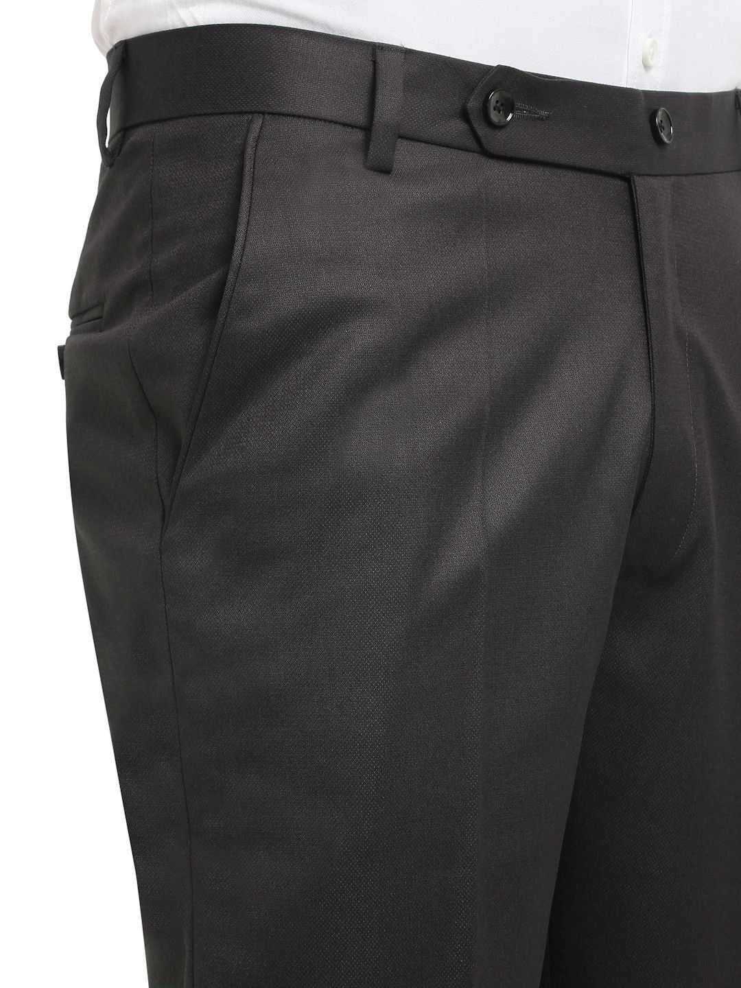 Men's Dark Brown Cotton Rich Solid Slim Fit Formal Gurkha Pants