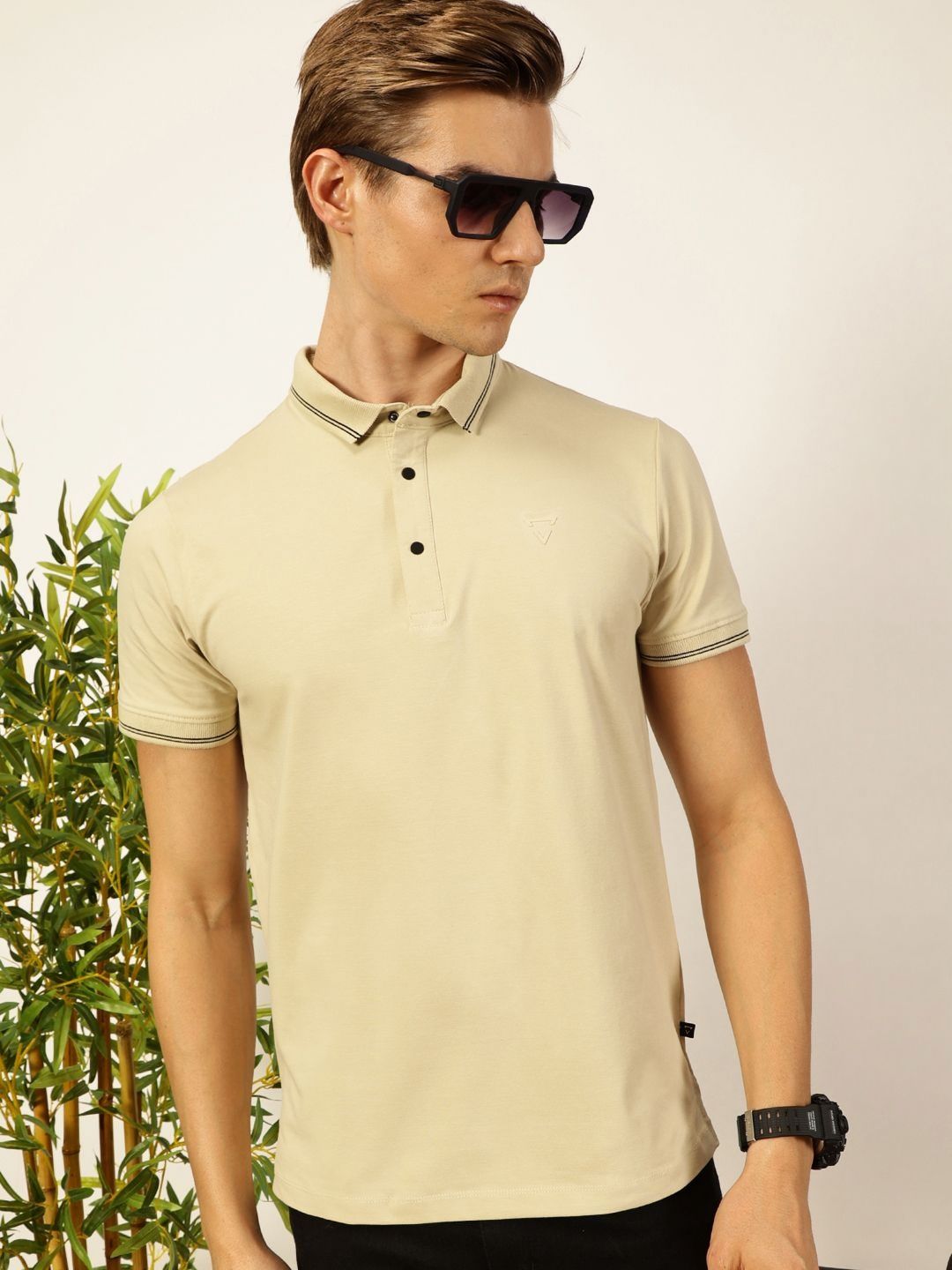 Thomas Scott Men Solid Polo Collar T-shirt