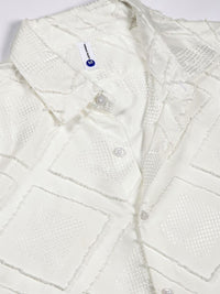 Thomas Scott Men Premium Spread Collar Textured Slim Fit Casual Shirt
